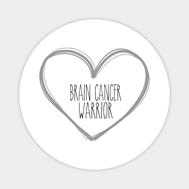 Brain Cancer Warrior Heart Support Magnet by MerchAndrey